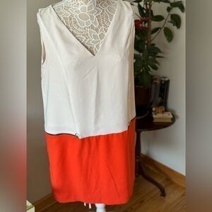 Zara dress L white and orange